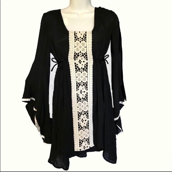 Shyanne Boho Crochet Bell Sleeve Dress Boot Barn - Picture 2 of 4